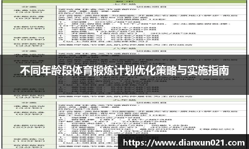 不同年龄段体育锻炼计划优化策略与实施指南